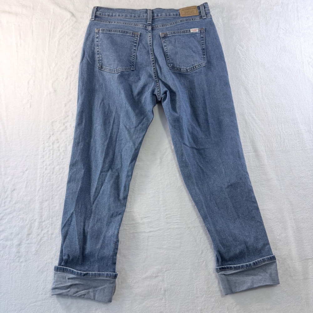 Levi Strauss Signature Boyfriend Jeans Womens 6 Mid Rise Cuffed Light Wash Denim - Picture 2 of 11